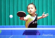 [포토] 교보컵 탁구 여자 3학년부 단식 입상자들, 우승 허예림(천안용곡초)