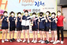 [포토] 문산수억고 여고부 단체전 우승, 59회 회장기 중‧고탁구