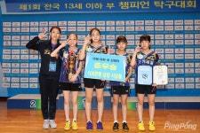 경주용황초, 제1회 전국 13세 이하부 챔피언탁구대회 여자 13세 이하 단체전 우승