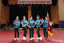 [포토] 문산수억고 우승, 60회 중·고종합탁구 여고부 단체전 입상팀들