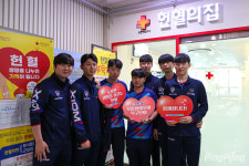 함께 나누면 기적이 됩니다 보람할렐루야 탁구단, 헌혈운동 동참