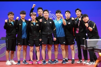 한국 남자탁구 항저우아시안게임 단체 결승 진출! 난적 이란 격파