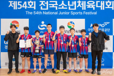 [포토] 대전동산중 금메달, 소년체전 탁구경기 남U15 단체전 입상팀들