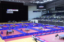 제106회 전국체육대회 탁구 경기, 부산 기장체육관에서 한창