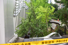 가산동 한 아파트 앞 도로 싱크홀 발생[포토]