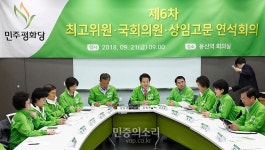 용산역 회의실에서 회의 갖는 민주평화당[포토]