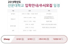 선문대학교, 학생부 교과 결과 발표...2019학년도 수시모집 경쟁률은?