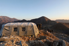 GP 철거 임시 막사 세워[포토]