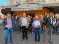 프랑스노총, 파리바게뜨 파리 2호점 앞에서 SPC 규탄행동