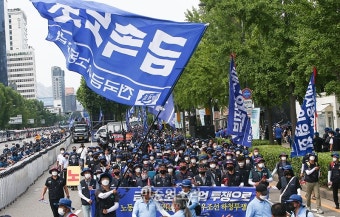 금속노조 총파업 대우조선 하청투쟁 승리 행진