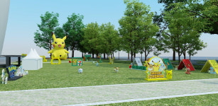 도심에 등장한 15미터 초대형 ‘피카츄’... 세븐일레븐, 포켓몬 플레이존 조성