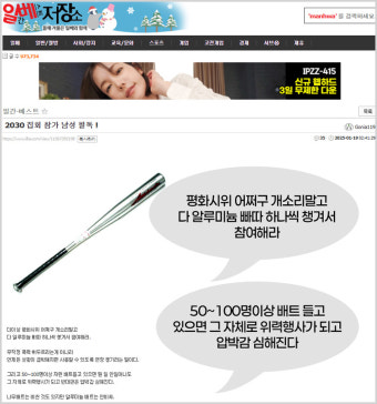 [영상] 법원폭동 전후 일베 등에 게시된 폭동·살해 선동·모의 글 무더기 고발
