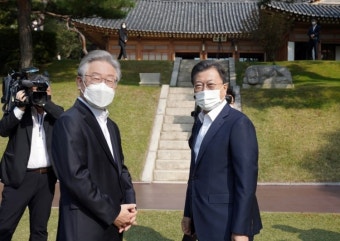 문대통령-이재명 靑 회동...