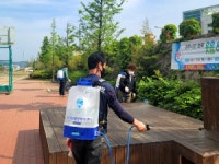 경주 성건동 자율방재단, 코로나19 방역봉사 실시