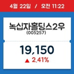 [주식 현재가] 녹십자홀딩스2우, 11시 22분 현재가 19,150원…거래 정보는?