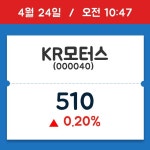 [주식 현재가] KR모터스, 10시 47분 현재가 510원…연중 최고가 얼마?