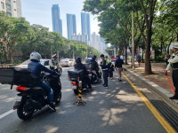 해운대 장산역 일대 이륜차 단속…89건 적발