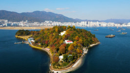 [11월 경남 여행] 바다 위 물든 가을…창원 돝섬 단풍 절정