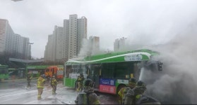 수색동 은평차고지서 전기버스 화재 ···인명피해 없어