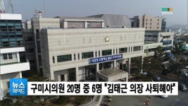 (구미) 구미시의원 20명 중 6명 김태근 의장 사퇴해야