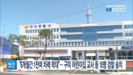 6개월간 1천여 차례 학대… 구미 옥계동 어린이집 교사 등 10명 검찰 송치