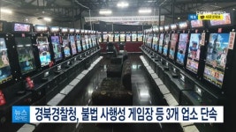 경북경찰청, 불법 사행성 게임장 등 3개 업소 단속