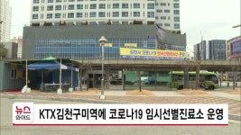 KTX김천구미역에 코로나19 임시선별진료소 운영