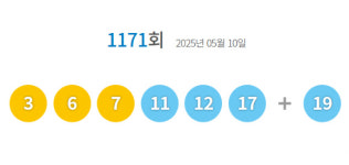 1171회 로또 당첨번호 3·6·7·11·12·17...보너스 번호 19