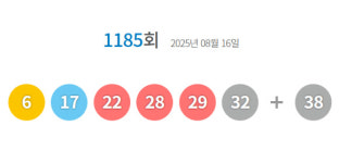 1185회 로또 당첨번호 6·17·22·28·29·32...보너스 번호 38