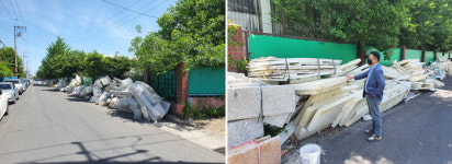 진주 상평동, 폐스티로폼 무더기 투기 ‘주민 경악’