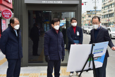 진주시, 스마트 버스정류장 공사현장 점검