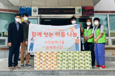 늘봄봉사단, 사천시에 특산물 세트 기탁