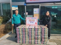 통영시 도산면, 통영포장건설 컵라면 100상자 기탁