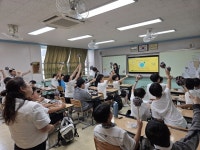 창원시종합자원봉사센터, 창원중학교 학생들과 경남안녕캠페인 진행