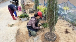 한별조경고성지점 | 고성군 삼산면 병산마을, 공동 화단 조성 작업 실시