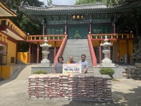 진해구 안심정사 창원도량, 7월 자비의 백미 100포 기탁
