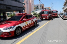 【서천】서천소방서, 소방차 길 터주기 훈련 실시