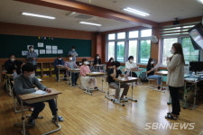 【서천】시초초, 등교수업 위한 코로나19 대응 모의훈련 실시