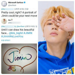 IT 대기업 마이크로소프트 서피스, 방탄소년단 지민에 관심과 애정!