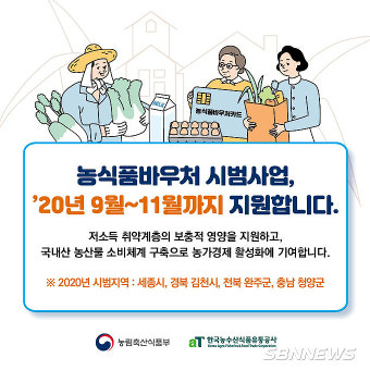 【라이프】청양군, 취약계층에 농식품 바우처 지원...4인가구 기준 8만원