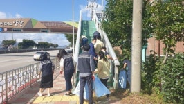 양산시의회, 추석맞이 육교 환경정비 실시