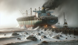 케이프타운 항구 뒤덮은 죽음의 배, 1만9000마리 소들의 비극