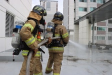 군포소방서, 고층건축물 화재진압훈련 전개