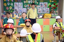 이한경 재난안전관리본부장, 벌곡초 학생 주도 재난안전훈련 참여