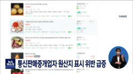 통신판매중개업자 원산지 표시 위반 급증