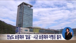 전남도 보증채무 없음.. 시군 보증 채무 이행은 철저