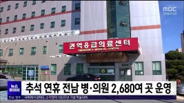 추석연휴 전남 병·의원 2,680여 곳 운영