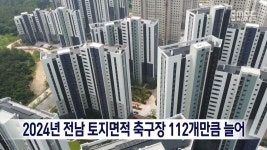 2024년 전남 토지면적 축구장 112개만큼 늘어