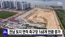 전남 토지 면적 축구장 168개 만큼 증가