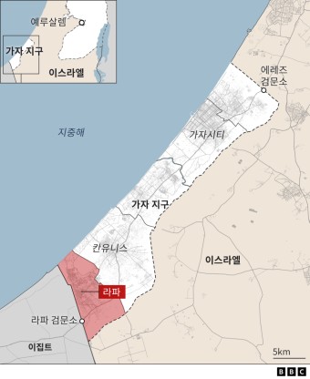 이스라엘군 지상 공격 위협에 놓인 가자 지구 '라파 난민촌'